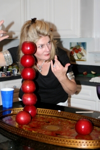 Stacking Six Apples...Nice Job Pam!